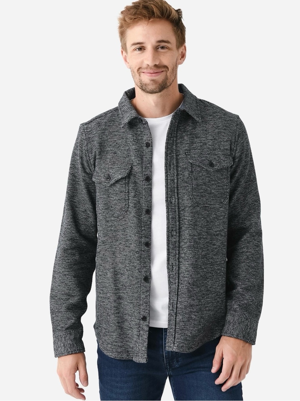 Outerknown Men’s Blanket Shirt Gray Button Down Large